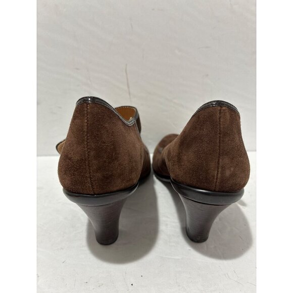 Sofft Shoes Mary Jane Brown Suede Almond Toe Block Heels Button Womens size 8.5 - Picture 3 of 7